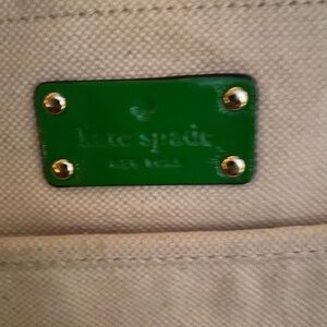 Large green and cream tote